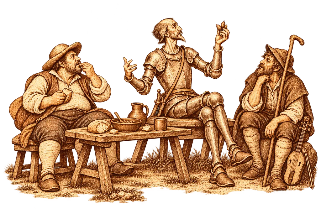 Don Quijote habla de la Edad de Oro durante la cena con los cabreros.