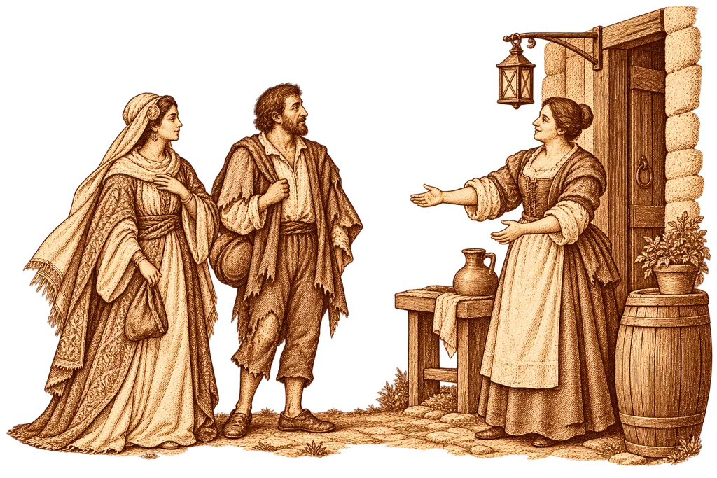 Zoraida and the captive are welcomed by Dorotea at the inn.