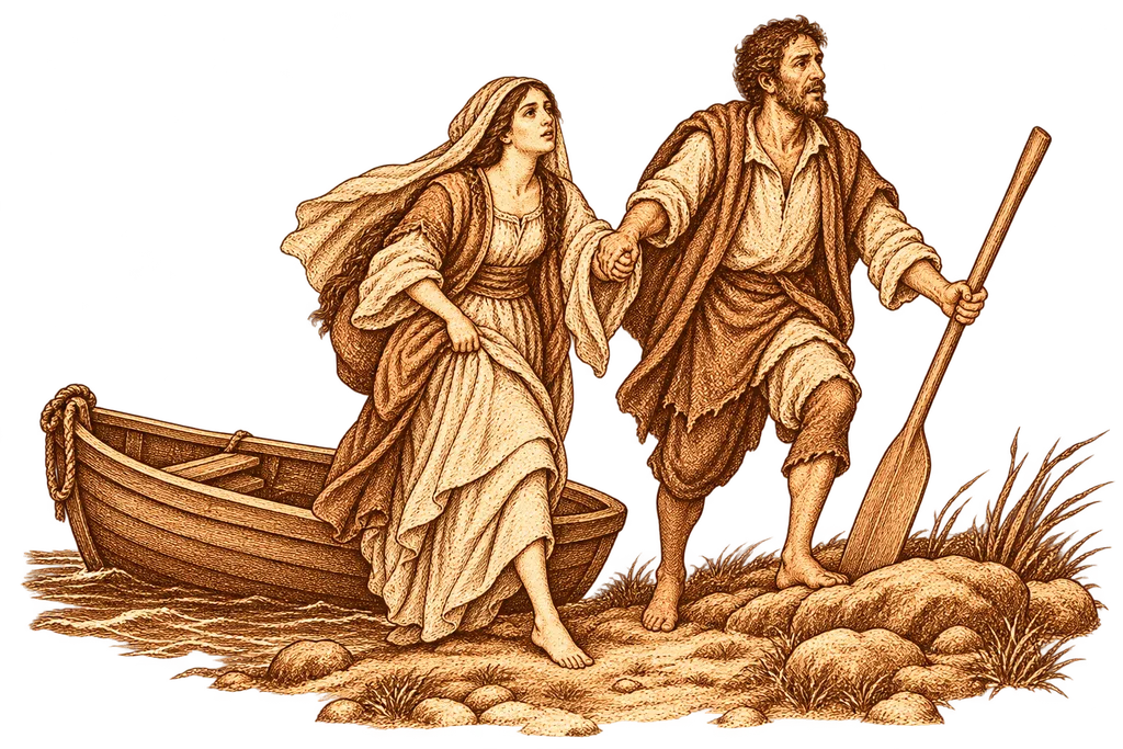 Zoraida and the captive reach the Spanish coast after their escape.